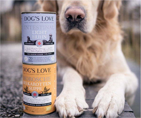 Hund mit Schonkost Hundefutter von Dogslove