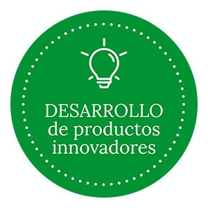 Icono con la inscripción: Desarrollo de productos innovadores